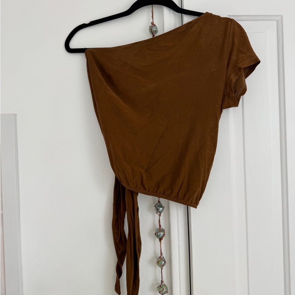 Paloma Wool Carole Top Brown Asymmetrical Women's Top